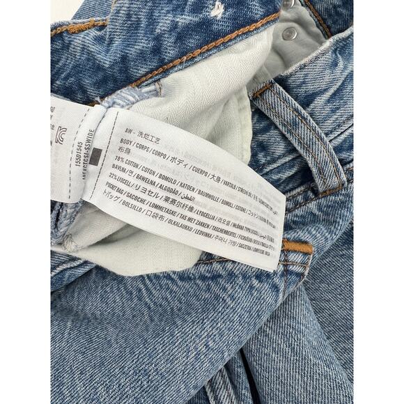 Abercrombie & Fitch The Loose High Rise Jeans Distressed Light Wash Size 25/0R - Picture 6 of 8